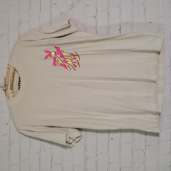 Playboy By Pacsun PB Surf Club Neon 80s Style Front Back Tee Tshirt Mens Size M - Picture 2 of 10